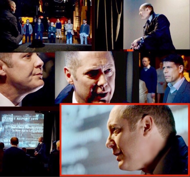 Red addresses a captive audience of journalists